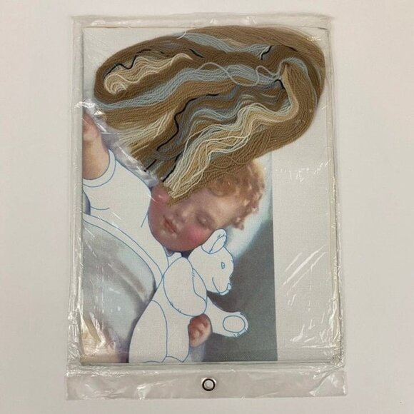 Elsa Williams Crewel Embroidery Kit Happy Dreams Child Sleeping with Teddy Bear - Picture 6 of 9